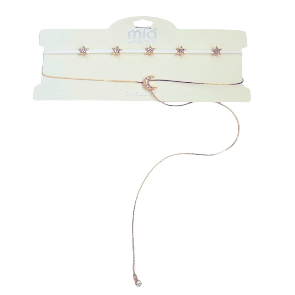 Mia Collection White Star & Moon Choker Set